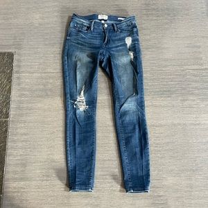 FRAME Le Skinny de Jeanne - Distressed Skinny Denim Size 27